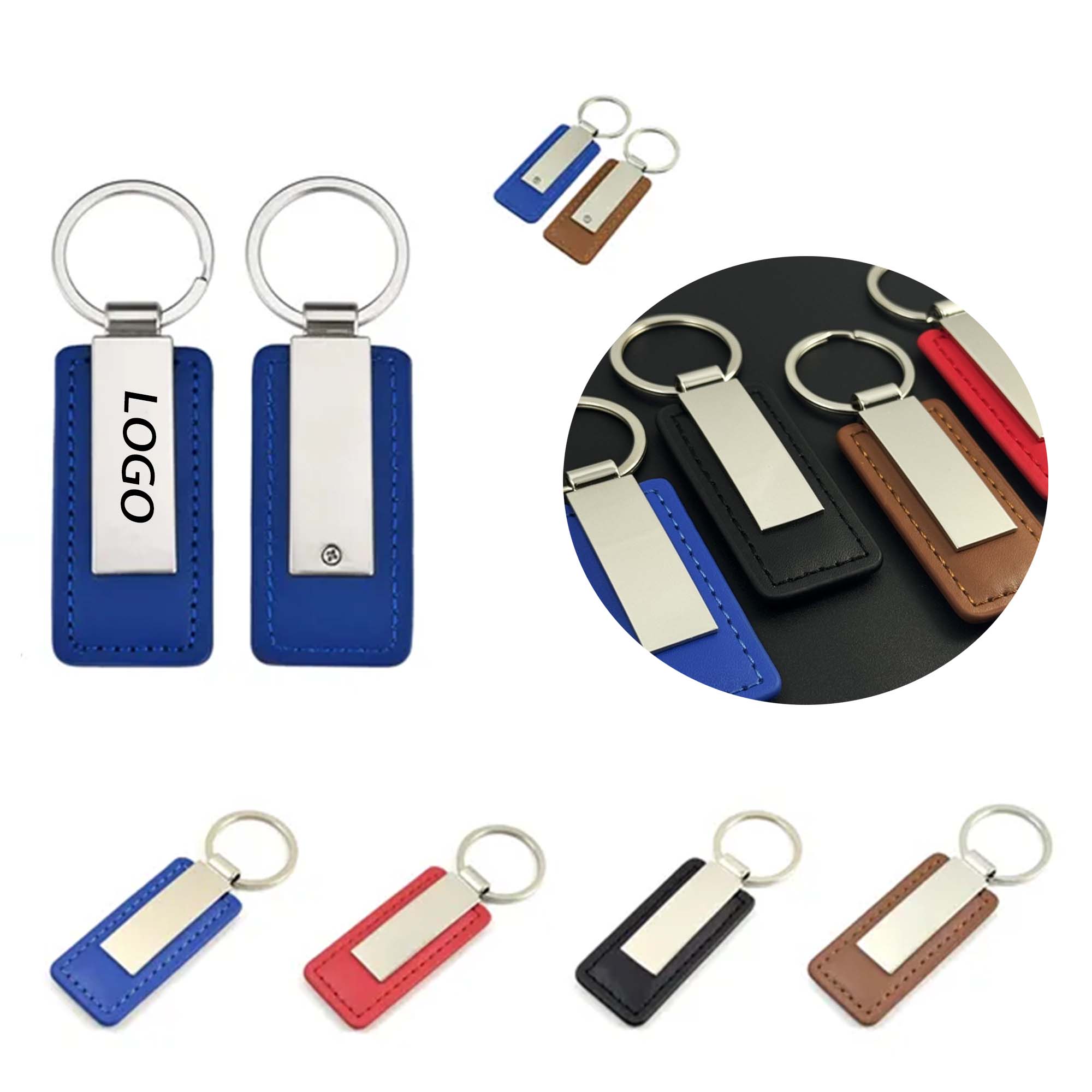 MOQ 50 PU Leather Keychain Pendant 3