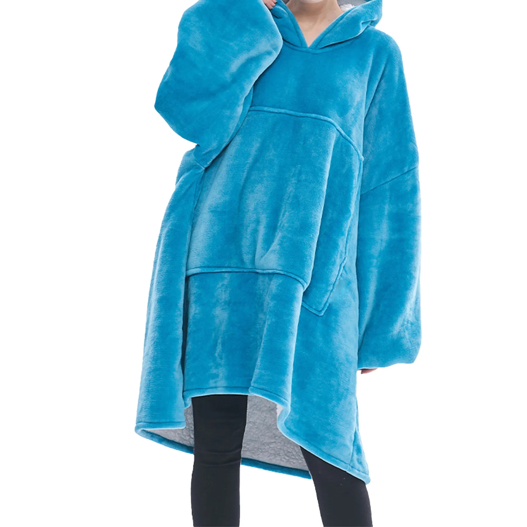 Flannel Hooded Lazy Blanket 3