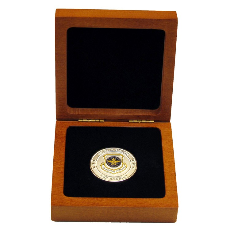 Wood Medallion Box 4" x 4" x 1.5" 12