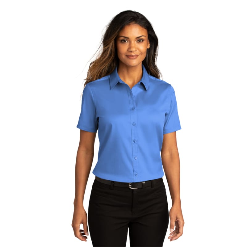 Port Authority Ladies Short Sleeve SuperPro React Twill Shirt. 65