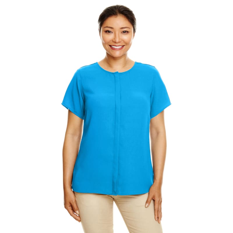 Devon & Jones Ladies' Perfect Fit™ Short-Sleeve Crepe Blouse 12