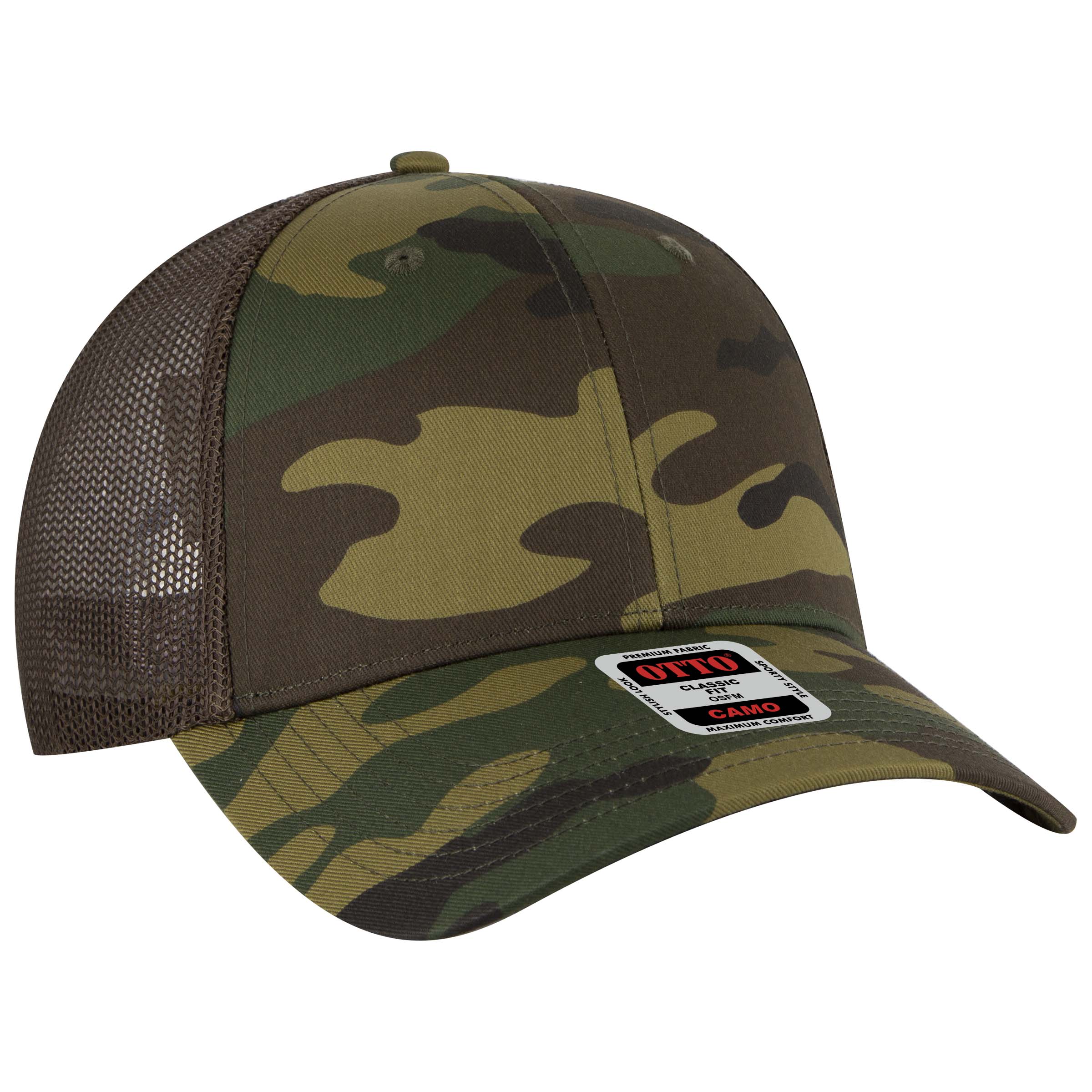 OTTO CAP® Camouflage 6 Panel Low Profile Mesh Back Trucker Hat 3