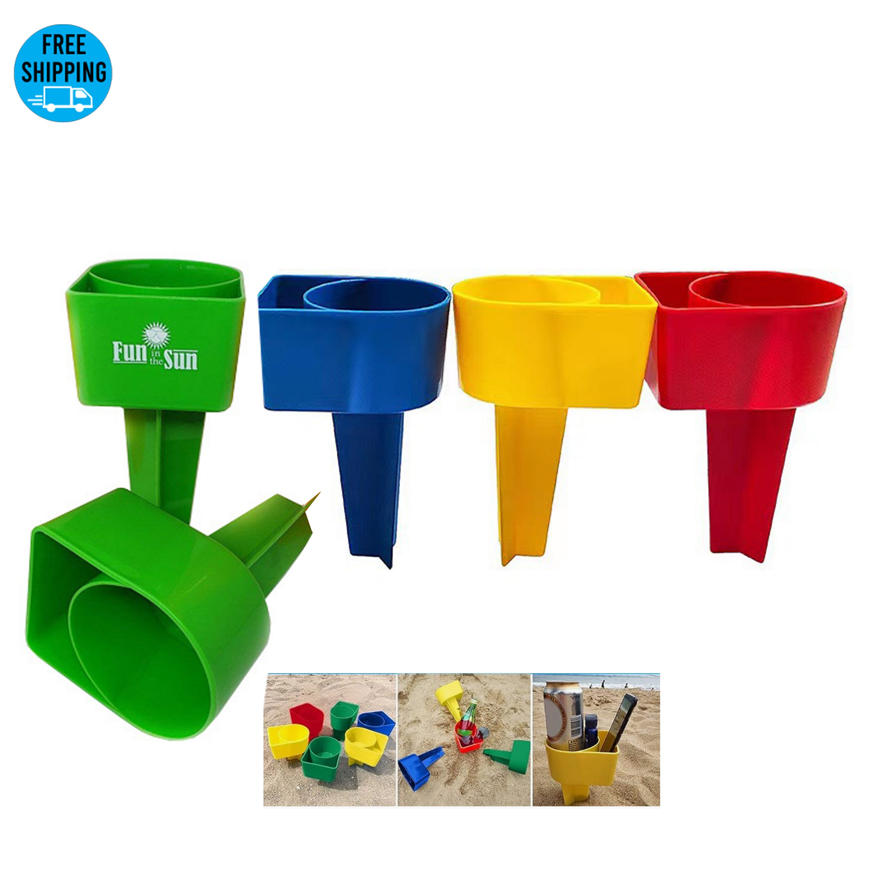 Beach Cup Holder with Pocket 1
