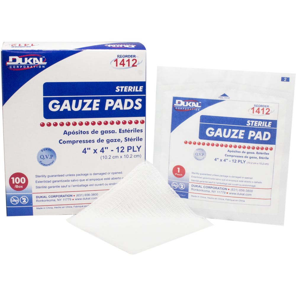 Sterile Gauze Pads - 4" x 4" 12-Ply 100 Pack 1