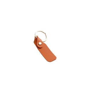 Sleek Rectangle PU Leather Simple Keychain 8
