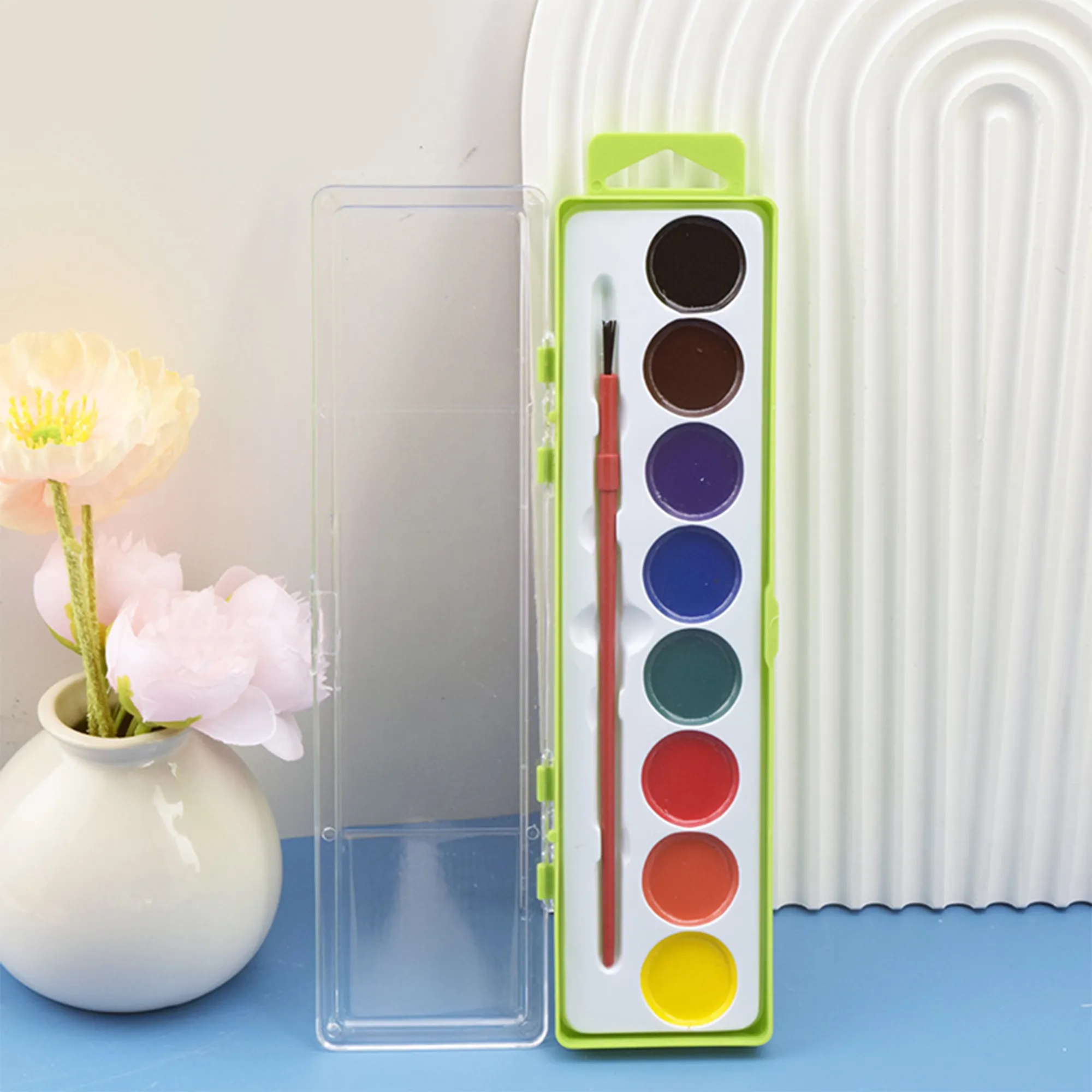 8-Color Solid Watercolor Paint Set For Kids 9