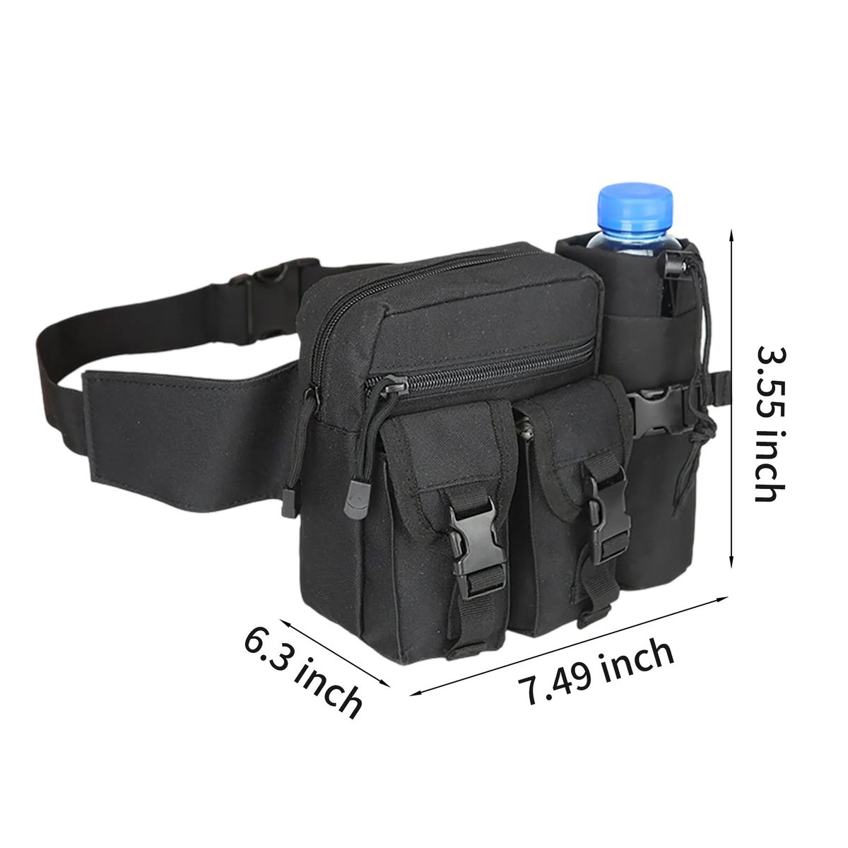 Oxford Waist Bag with Multiple Compartments and Strap 2