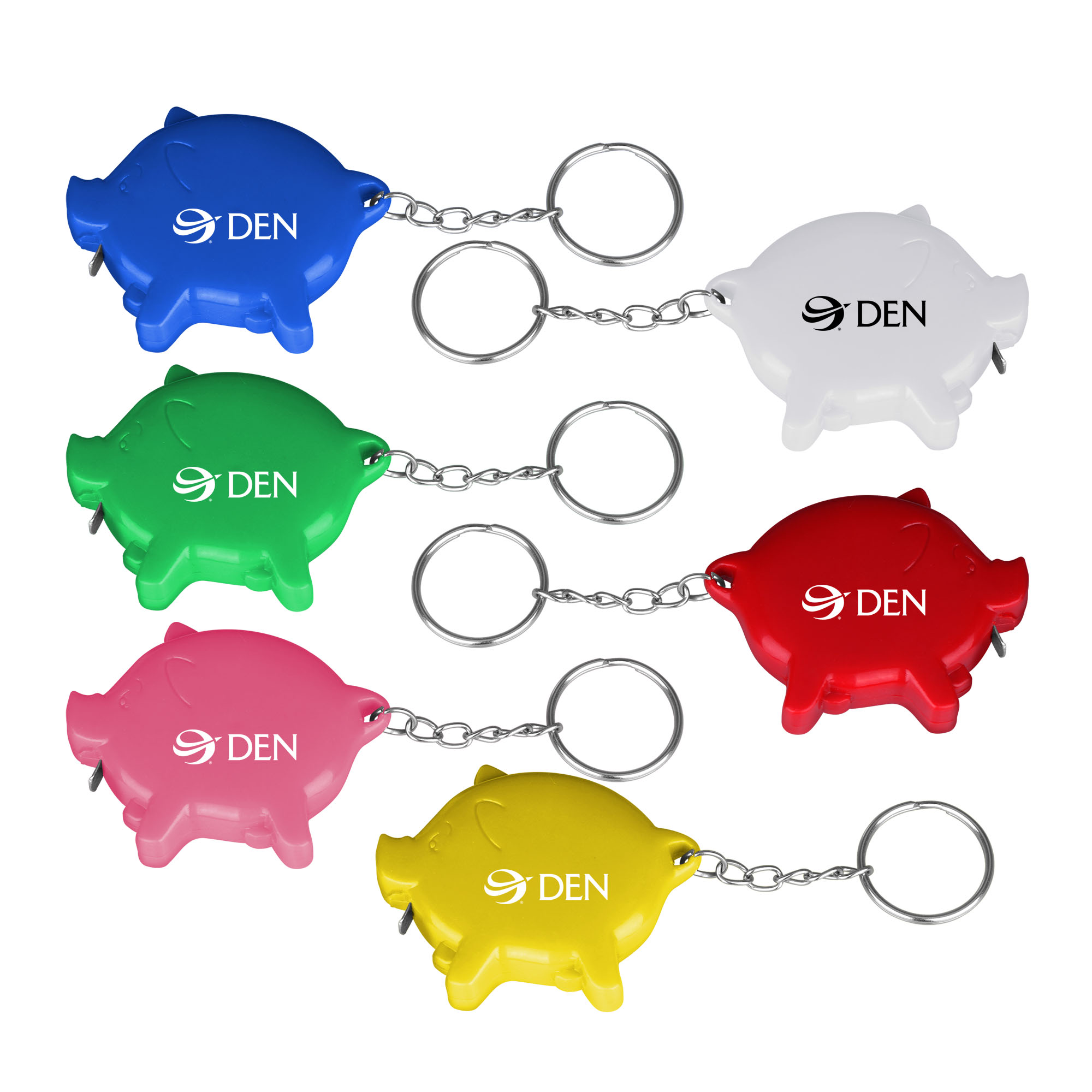 Pig shape tape measure with key chain