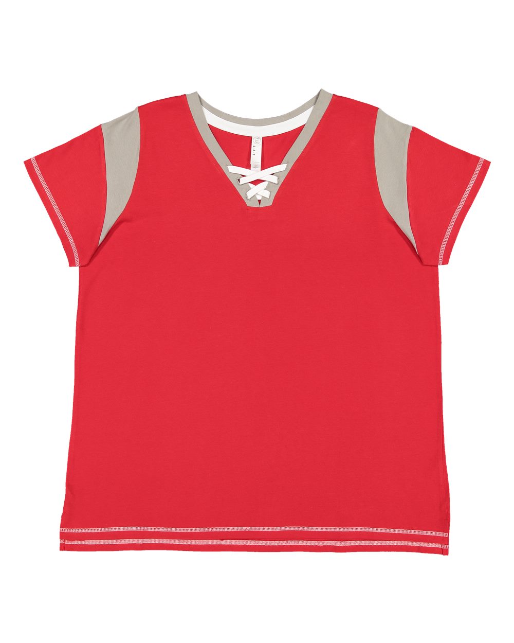 Women's Curvy Lace Up Fine Jersey Tee - 3833 7