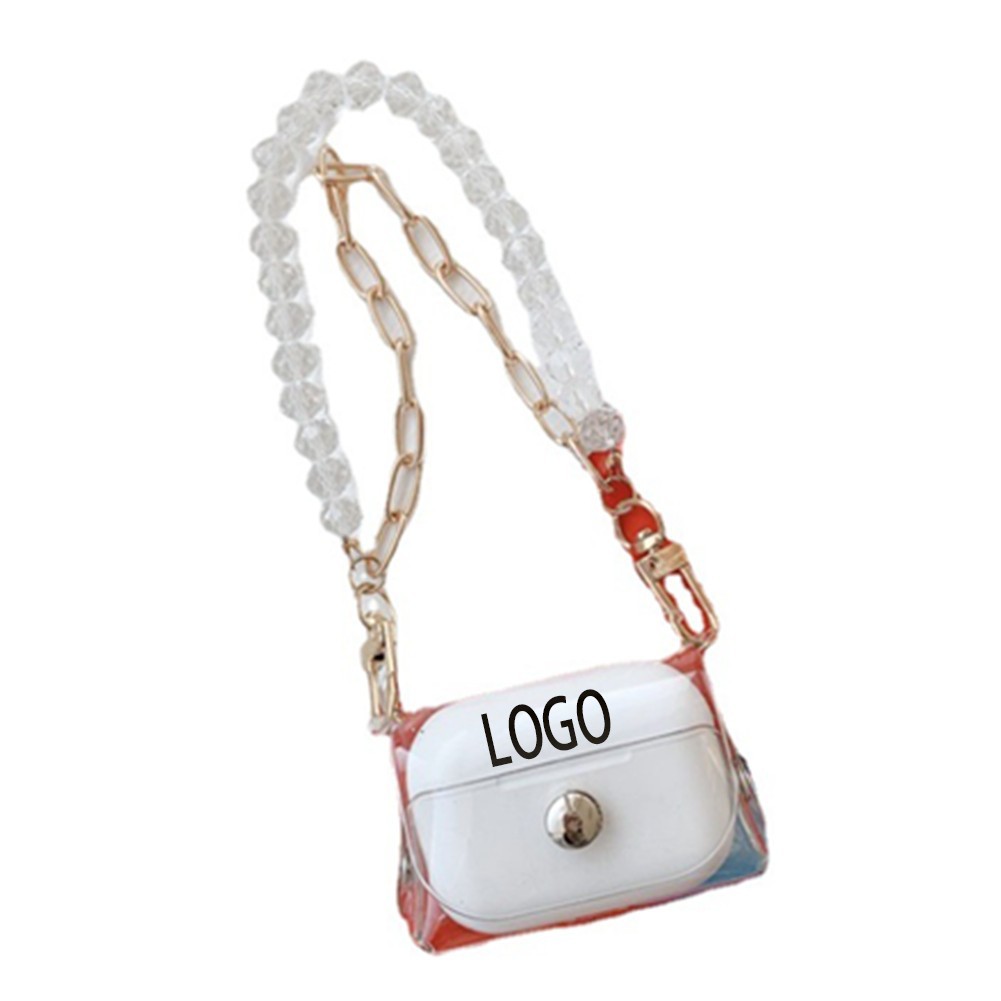 Chic Transparent Earphone Case w/Chain 2