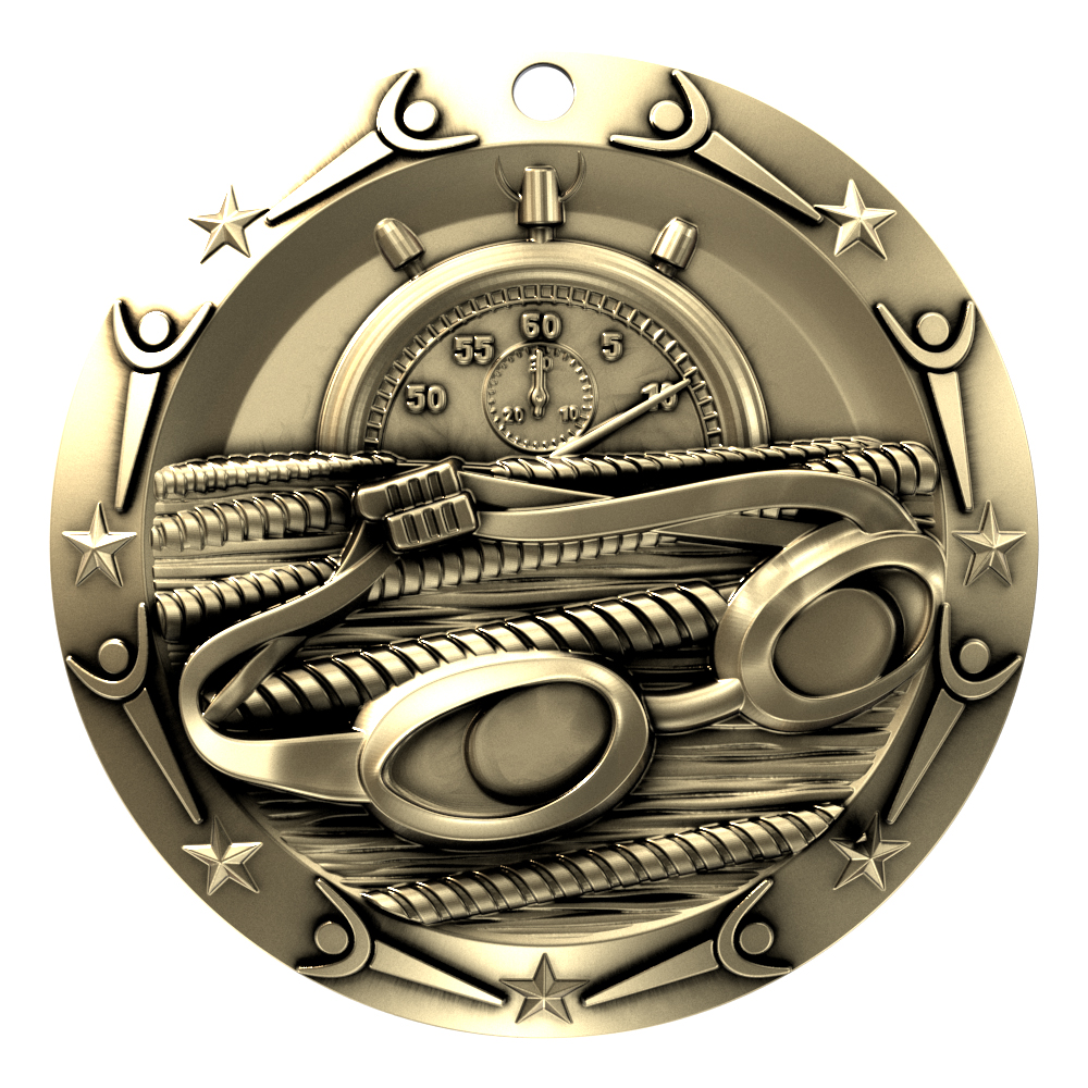 Swimming World Class Medallion (3") 2