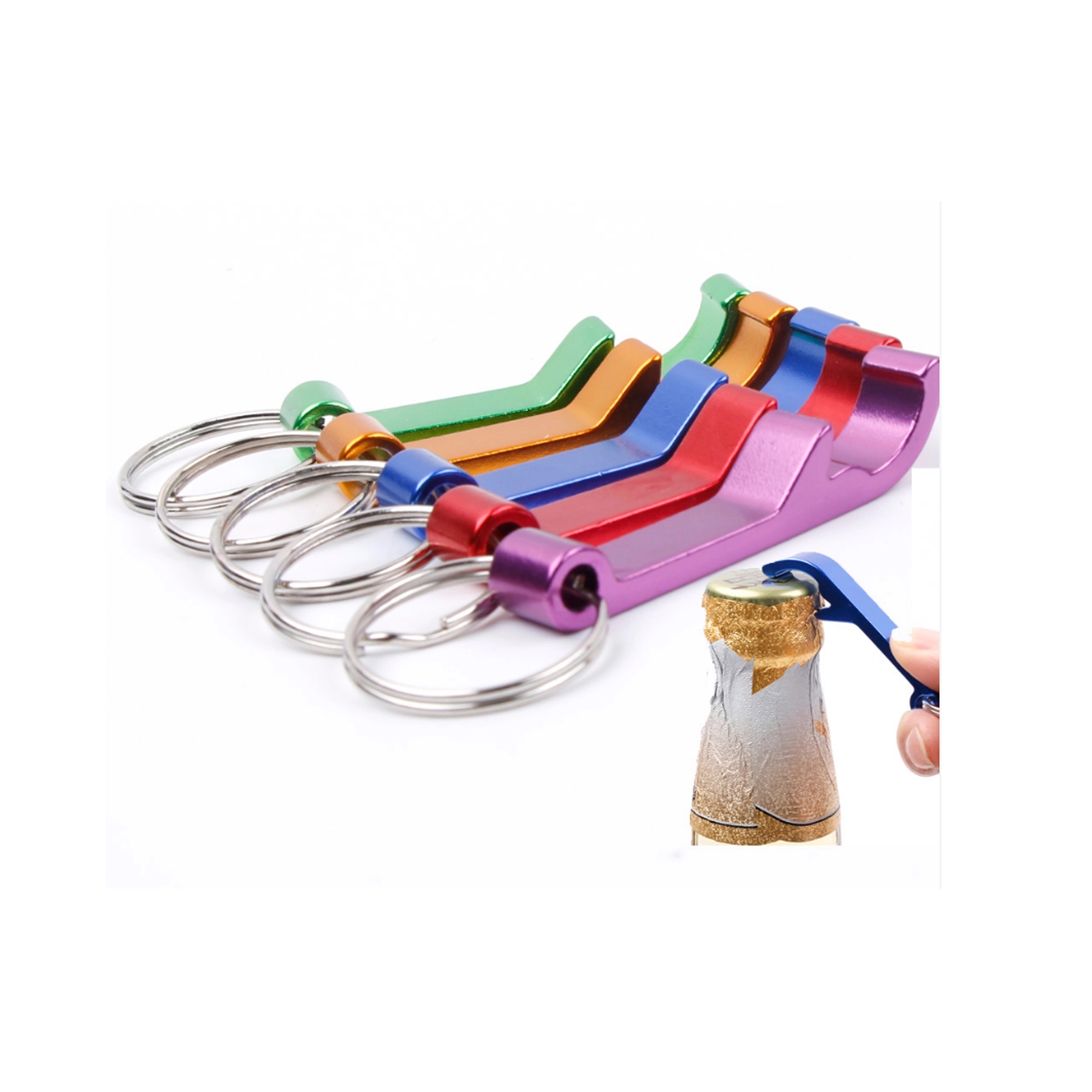 Deluxe Plain Aluminum Can And Bottle Opener With Key Ring 4