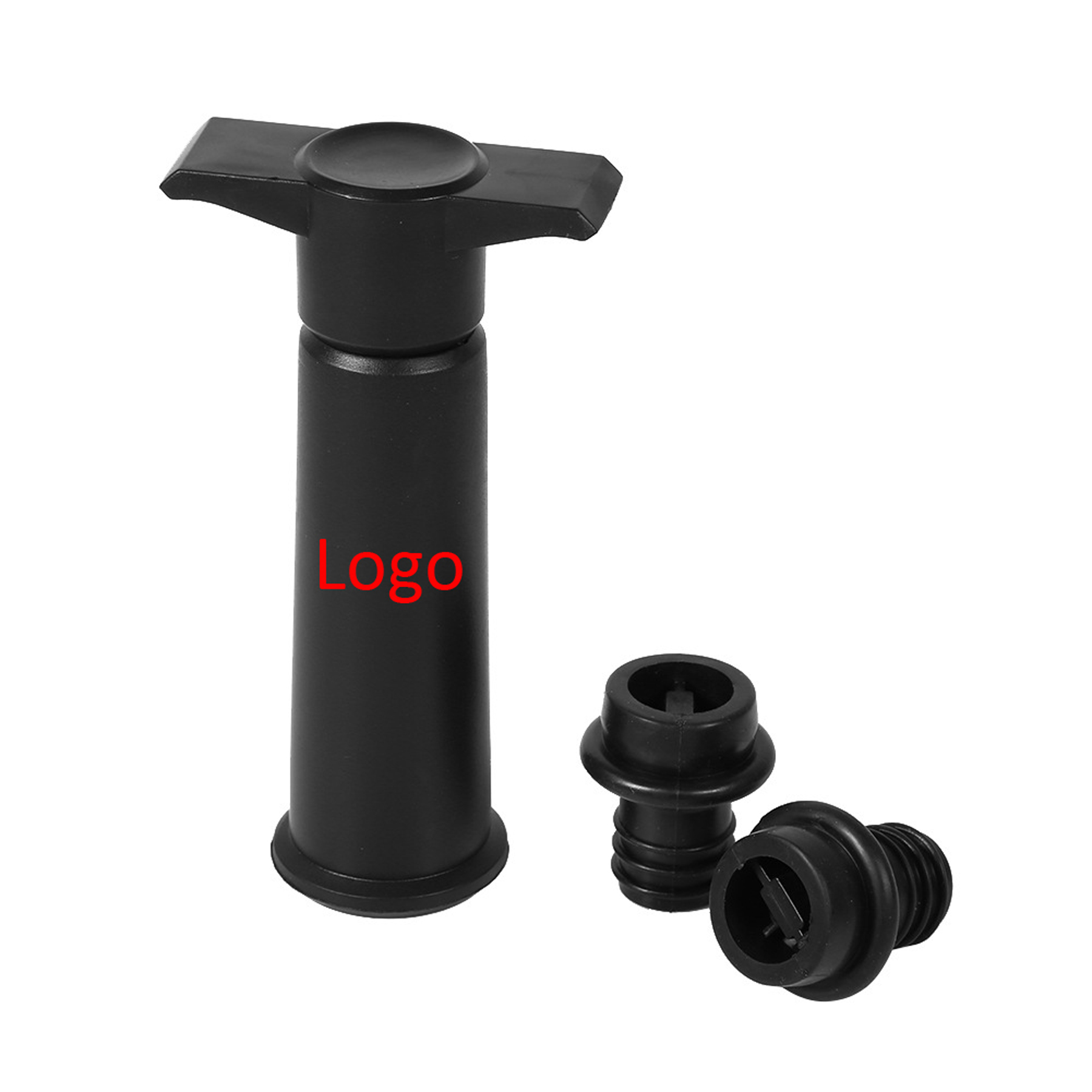 Vacuum Wine Saver Pump with Stoppers Black 2