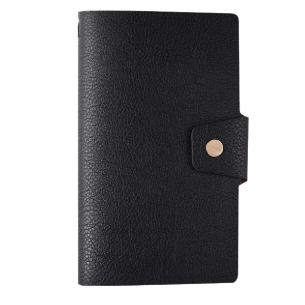 PU Leather A6 Zipper Notebook with Card Slots Dual 8