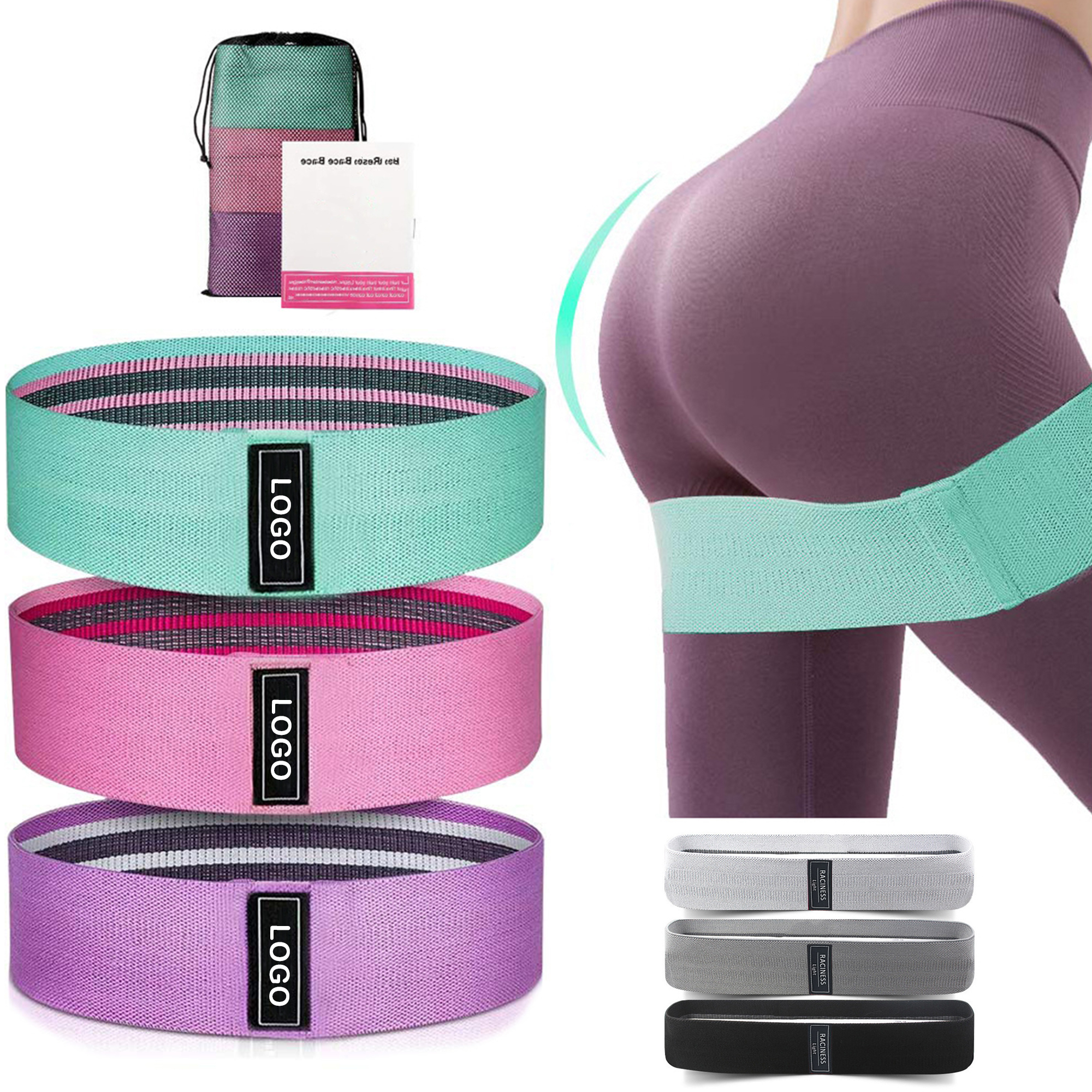 3 PCS Fabric Resistance Bands for Working Out 2
