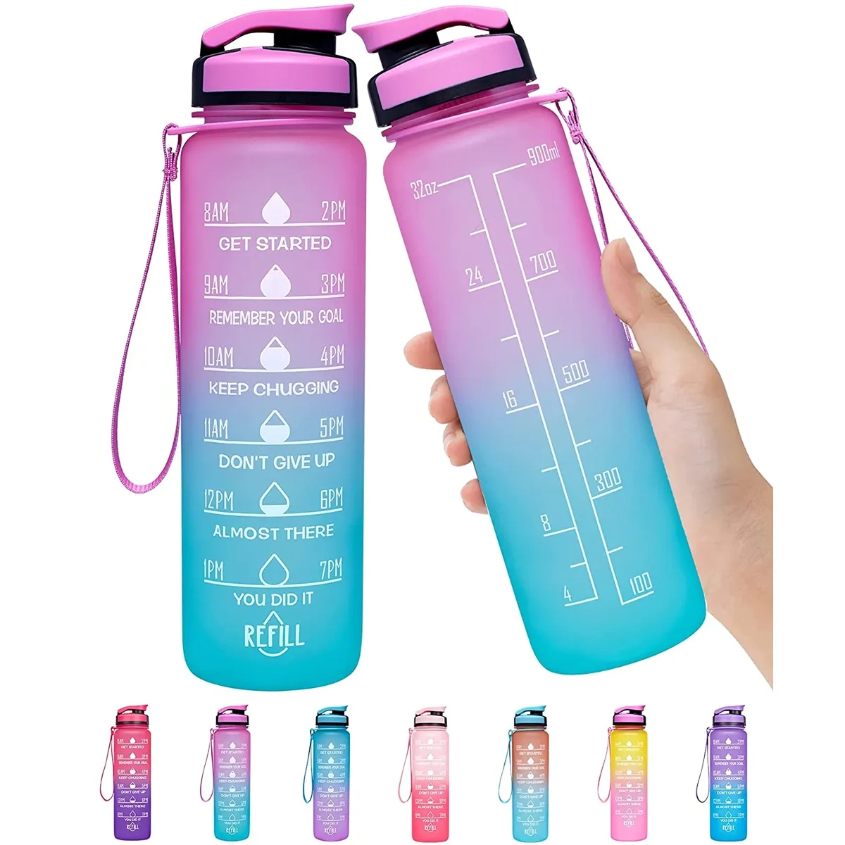 32oz Water Bottle with Time Marker 2