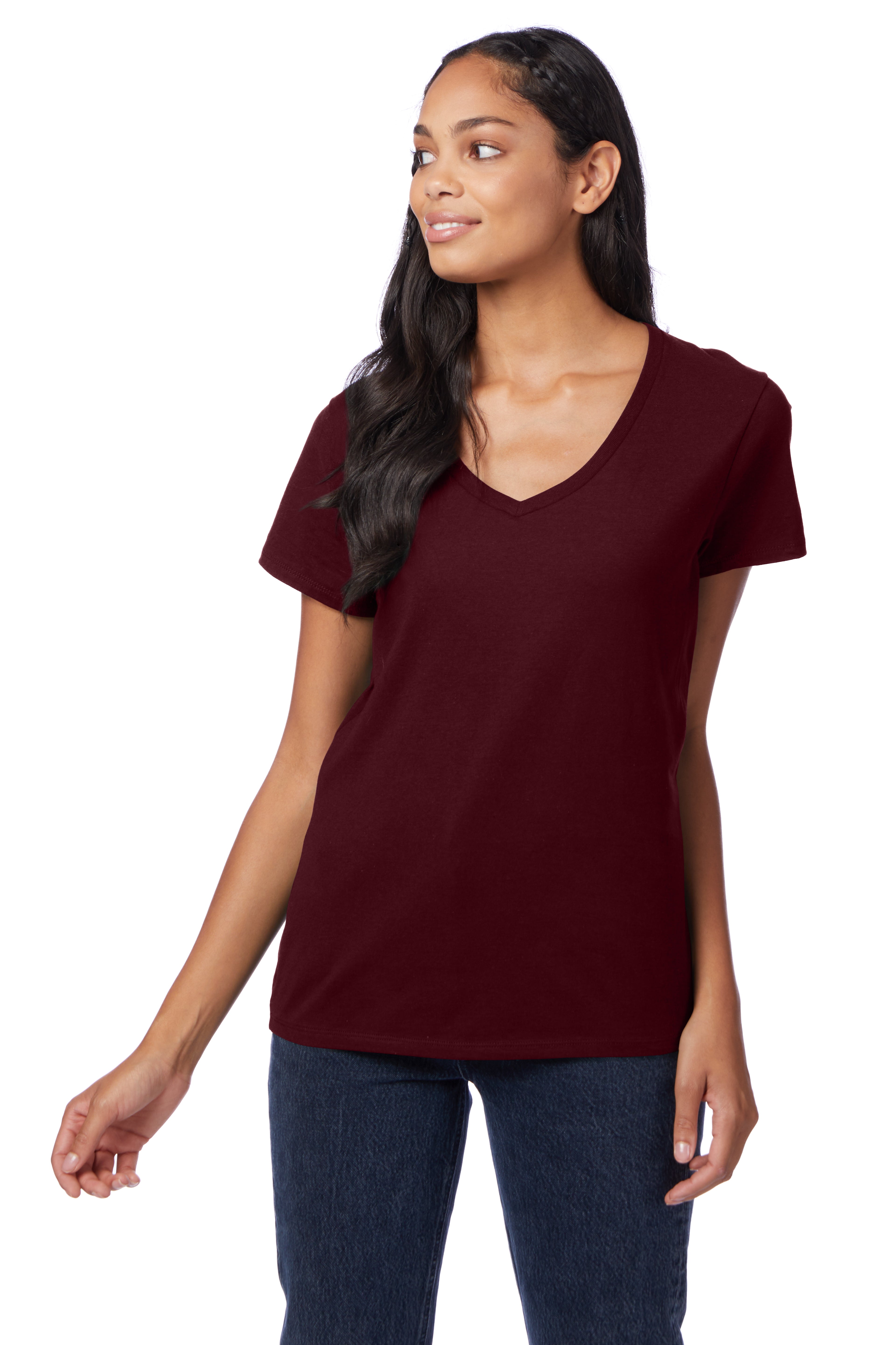 Hanes Perfect-T Women's Short Sleeve V-neck T-shirt 3