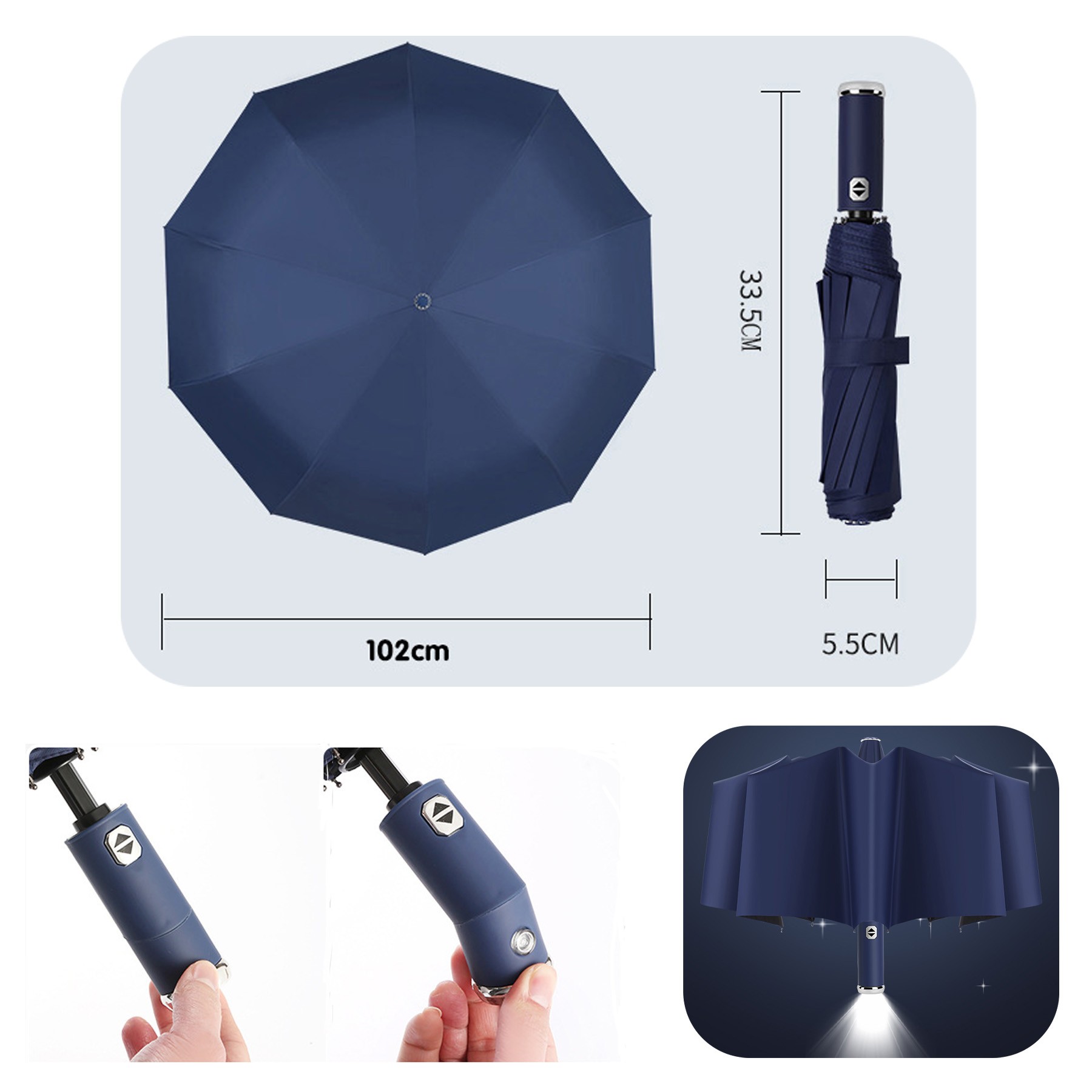 Lightweight Windproof Compact Travel Rain Umbrella 2