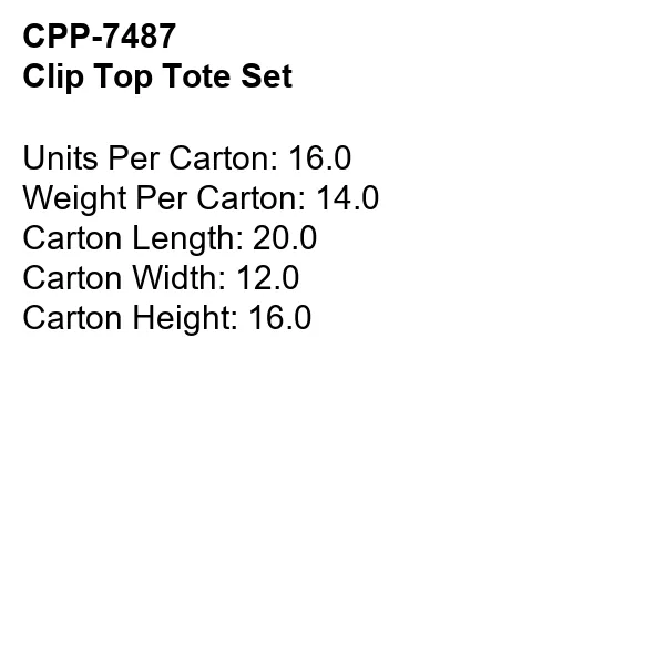 Clip Top Tote Set 7