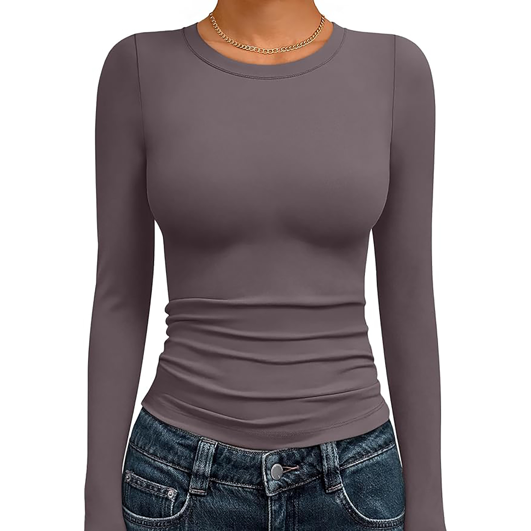 Women's Basic Round Neck Crop Top 29