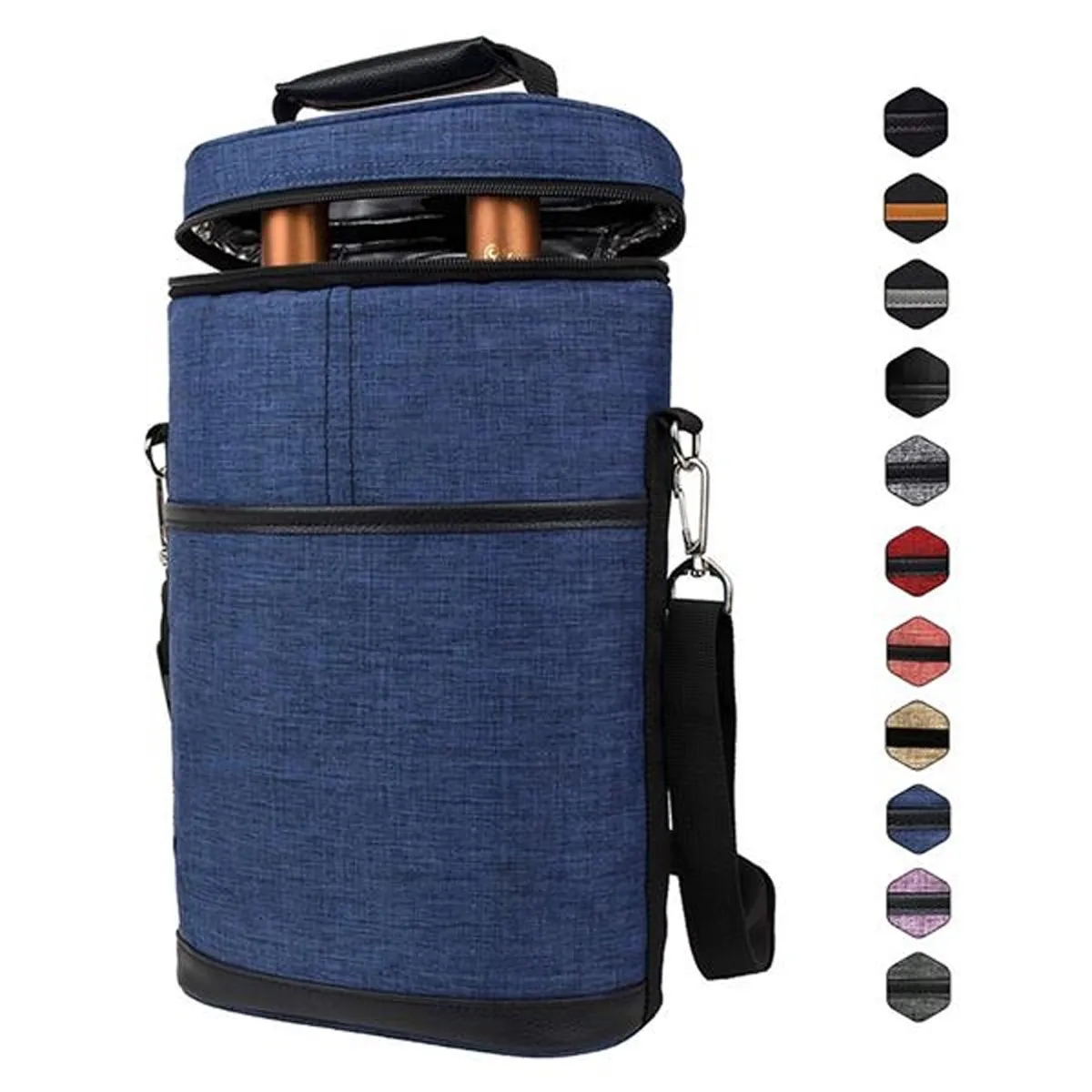 Portable Insulated Double Wine Cooler Bag For Travel 7