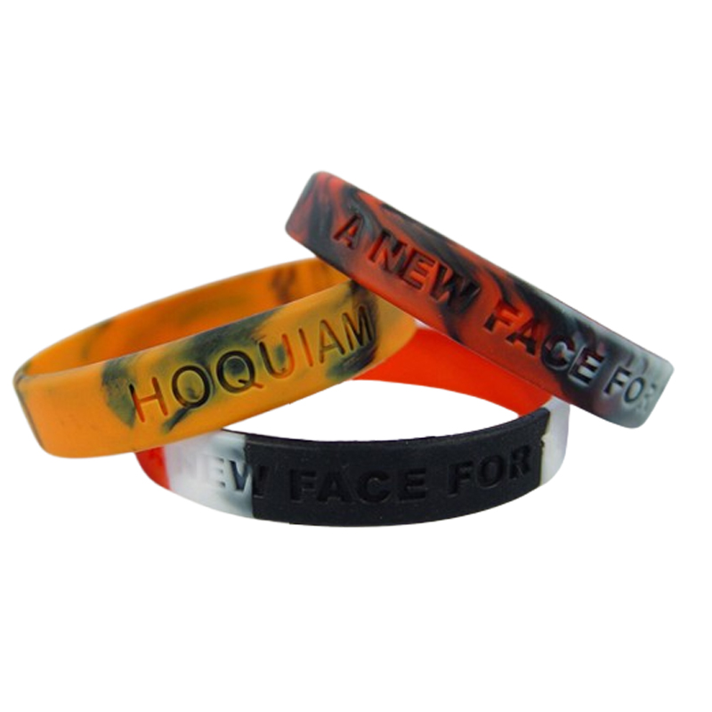 1/2" Debossed & Swirled Silicone Bracelets 1