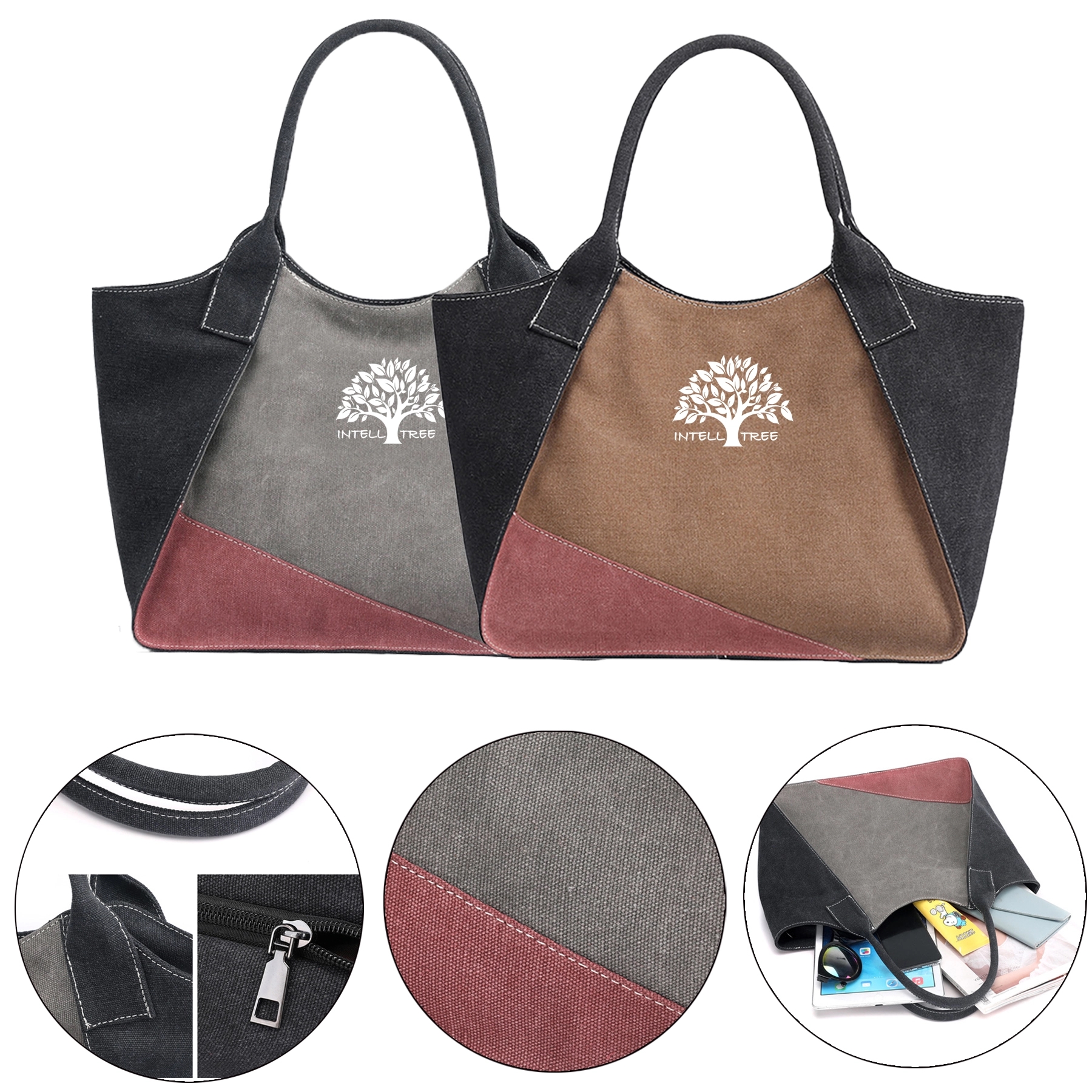 Shoulder Tote Bag For Women Canvas, custom tote bag with logo imprint 12
