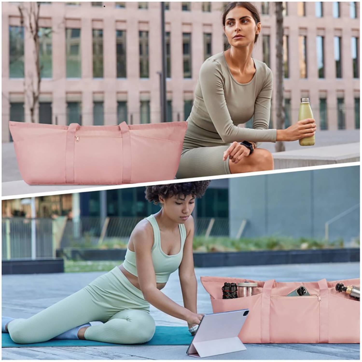 Foldable large travel fitness deffel bag 11