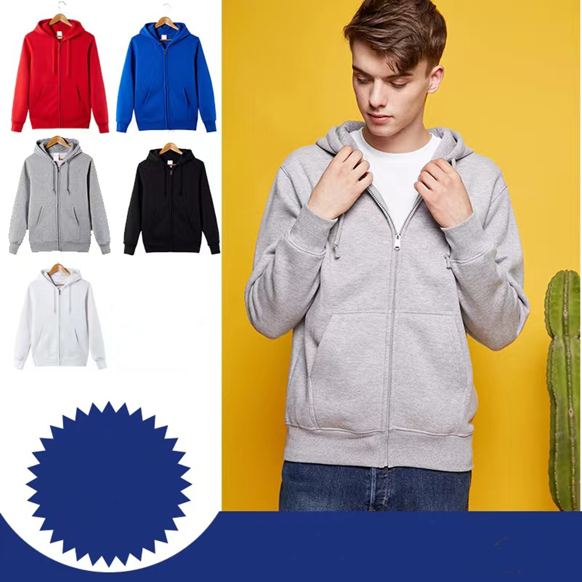 Full-Zip Hooded Fleece Sweatshirt, custom hoodie or sweatshirt with logo imprint 3