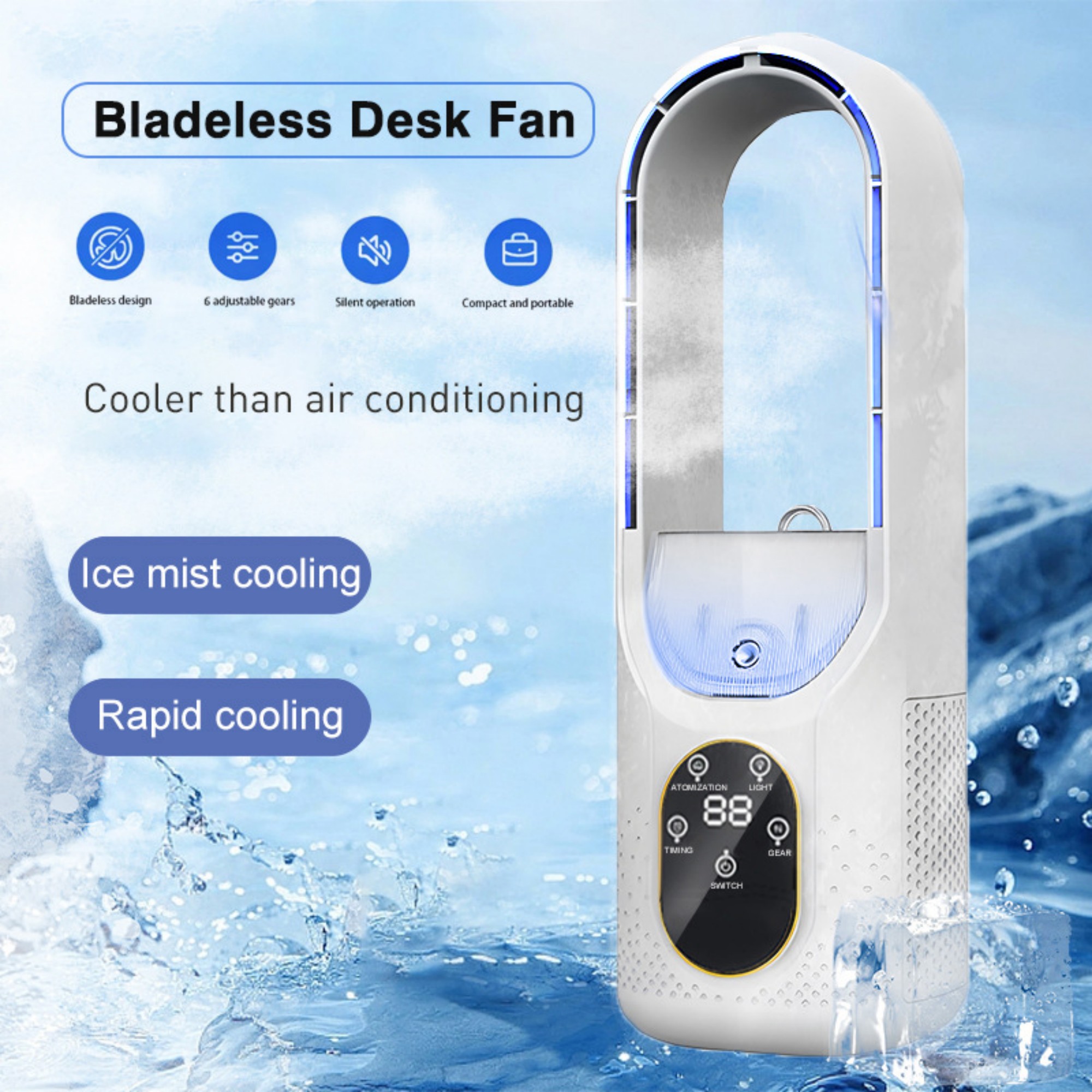 Bladeless Cooling Fan With 6 Speeds 4