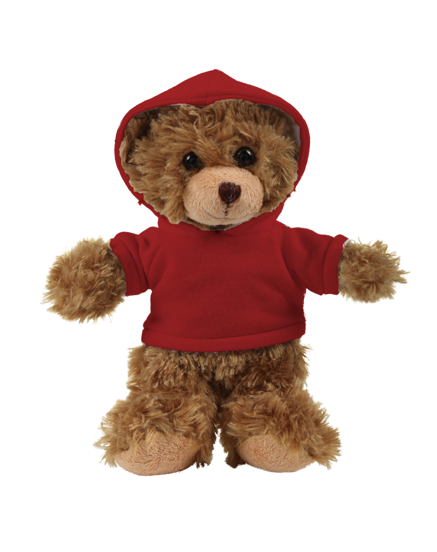soft plush Mocha Curly Sitting Bear with hoodie 2