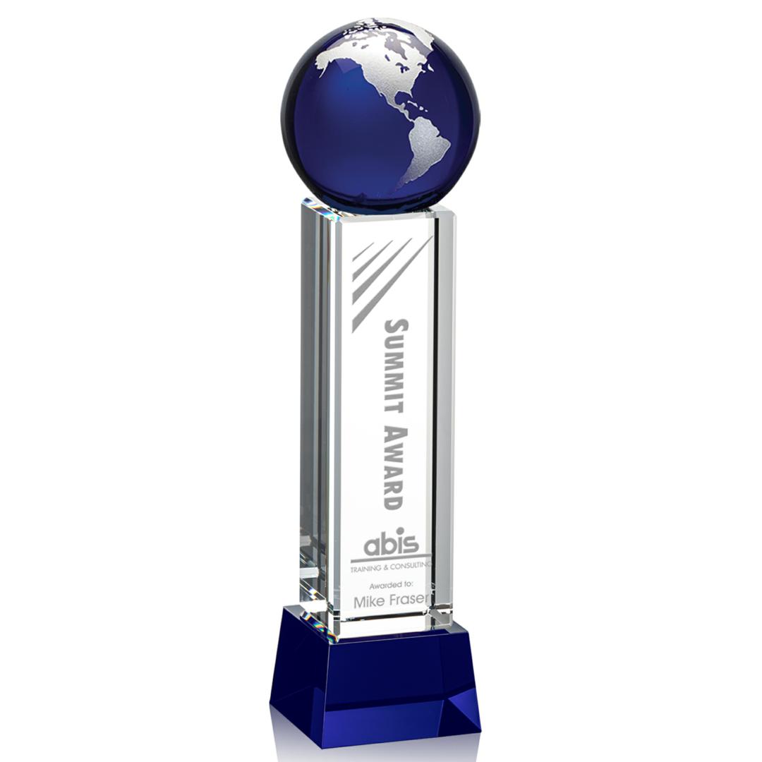Luz Globe Award on Base - Blue/Silver 5