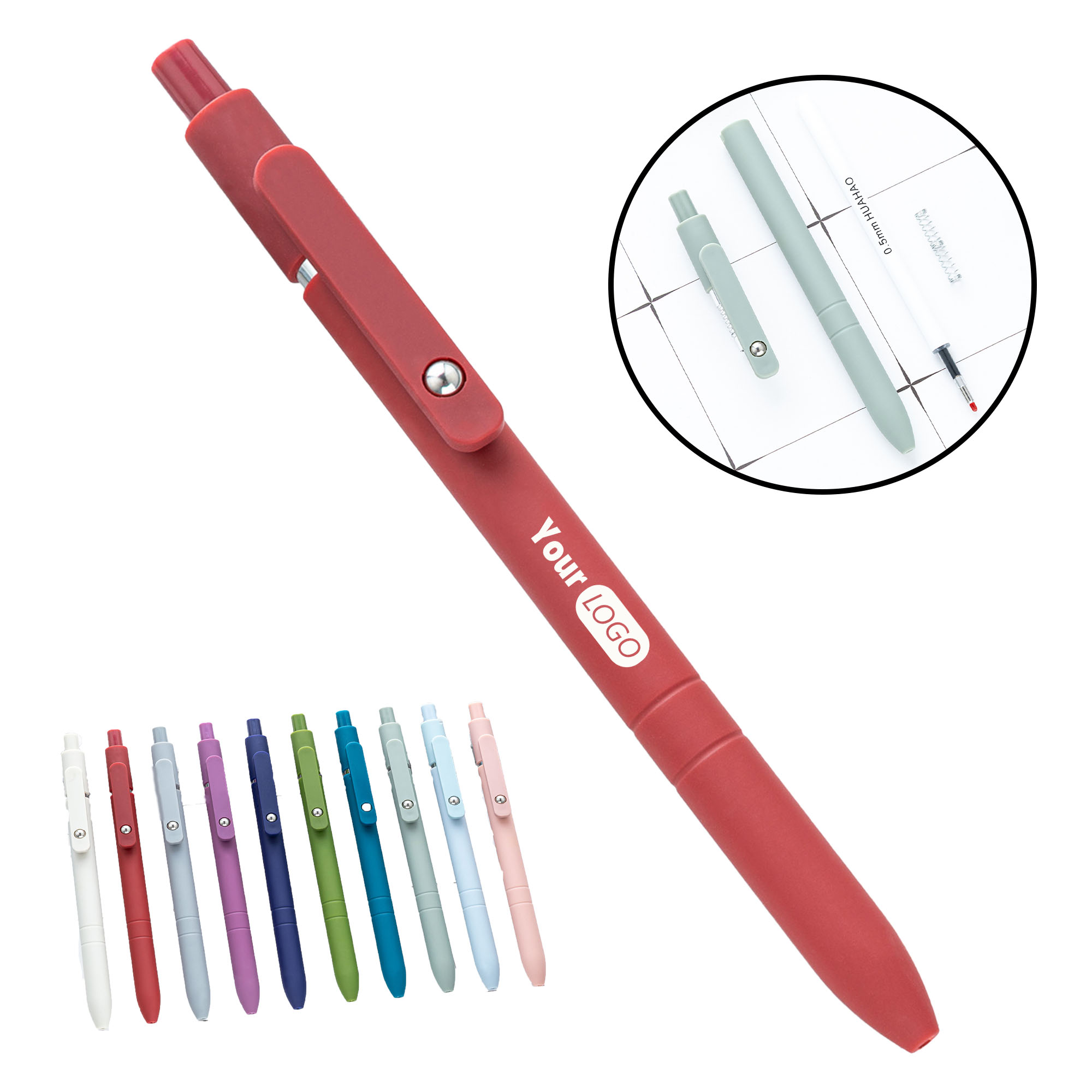 Customizable Morandi Click Pens 7