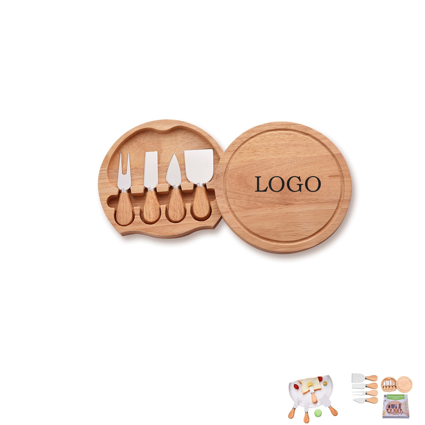 Wooden Handle Cheese Knife Set