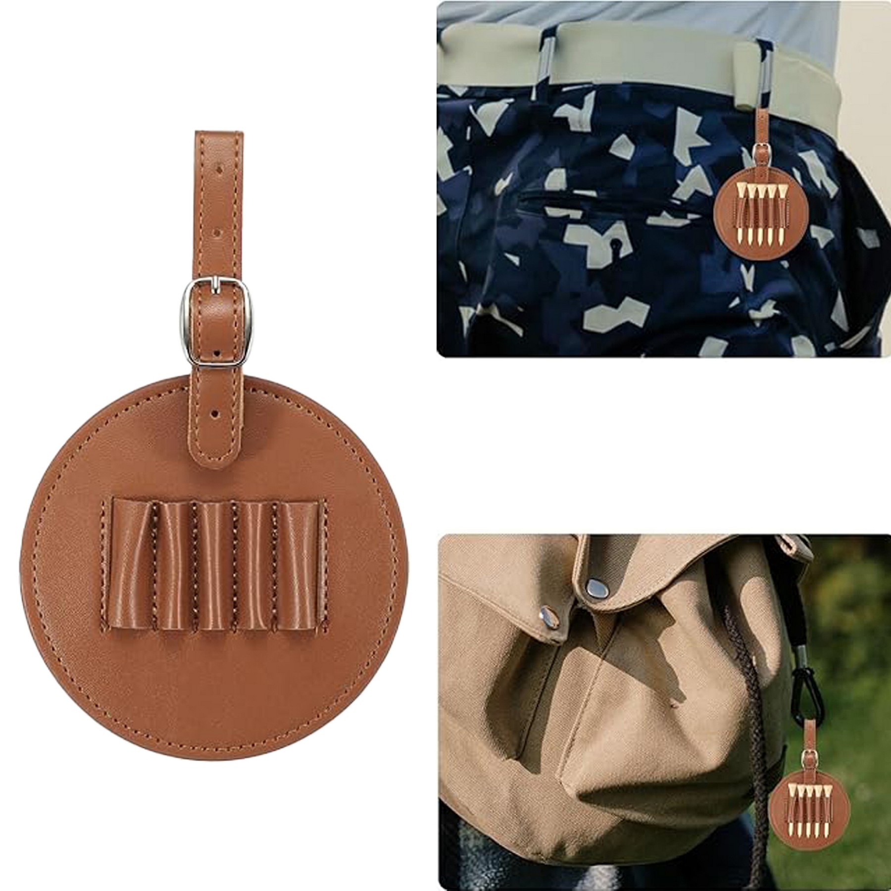 Leather Golf Tee Organizer Bag 1