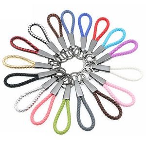 Woven PU Leather Keychain With Long Buckle 29