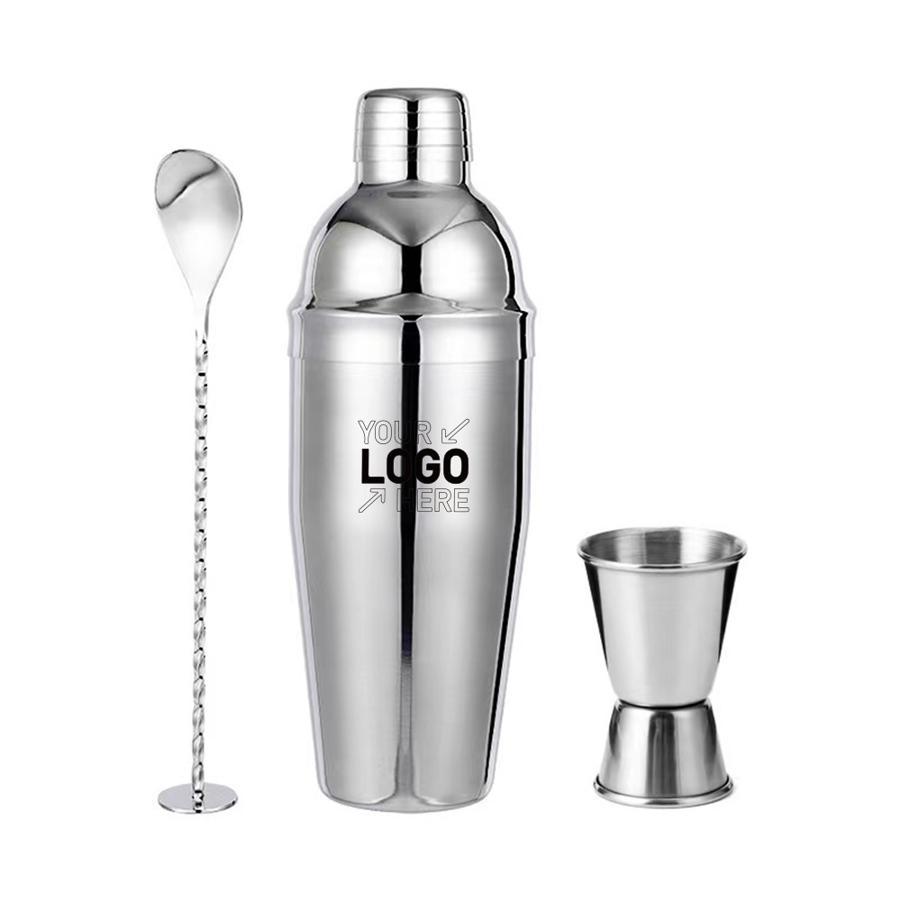24Oz Stainless Steel Martini Shaker Drink Mixer Set 2