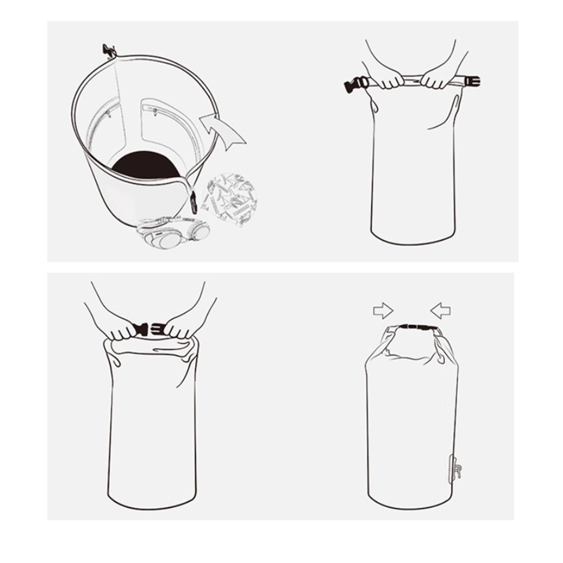 Waterproof Swimming Folding 15L Bucket Bag 5
