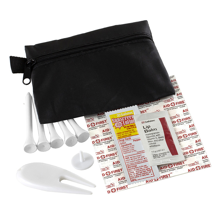 "DEL MONTE" 14 Piece Golf Kit Components inserted into Zipper Pack 31