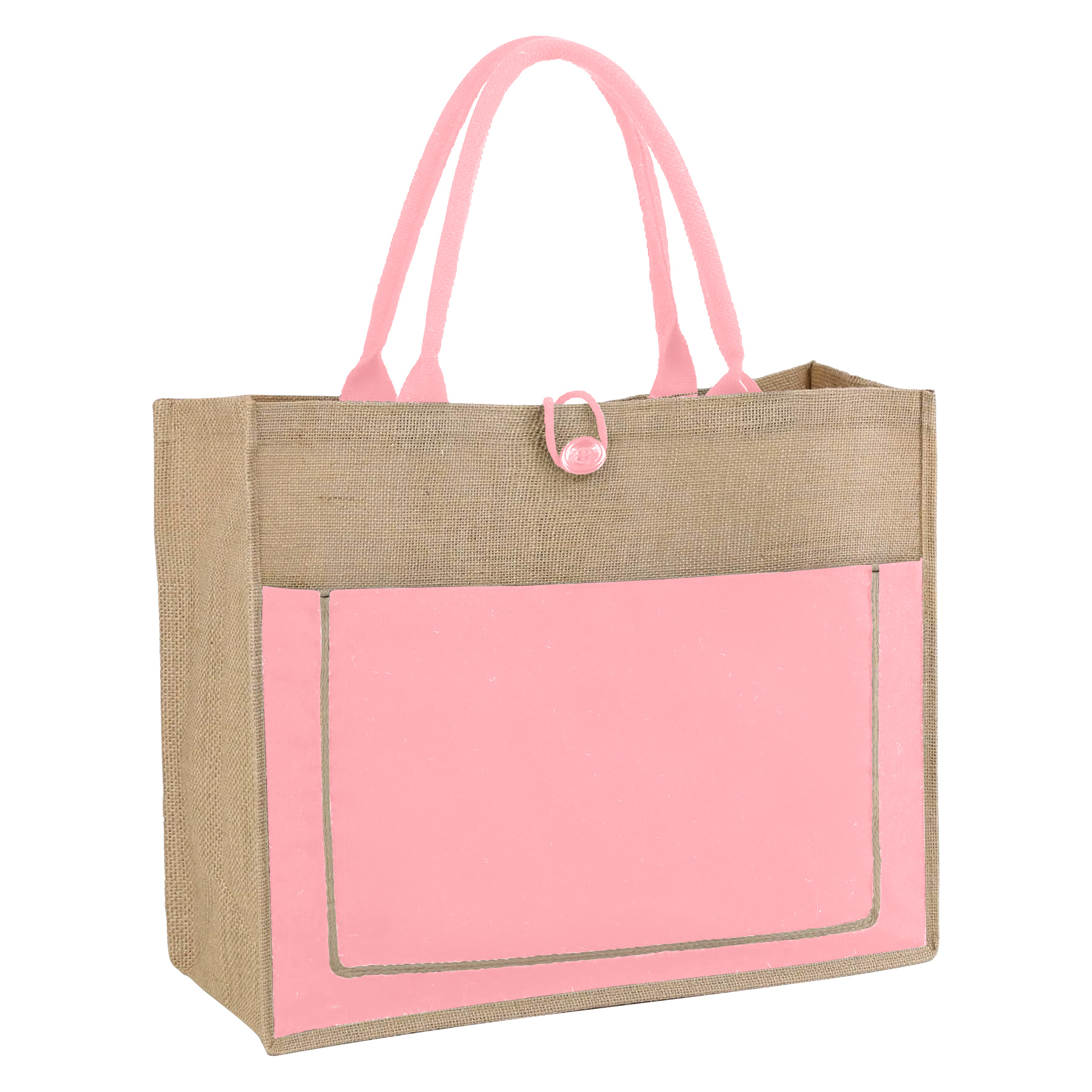 Jute Shopping Pocket Tote Bag With Gusset (11.8'' x 13.8'' x 5.5'') 11
