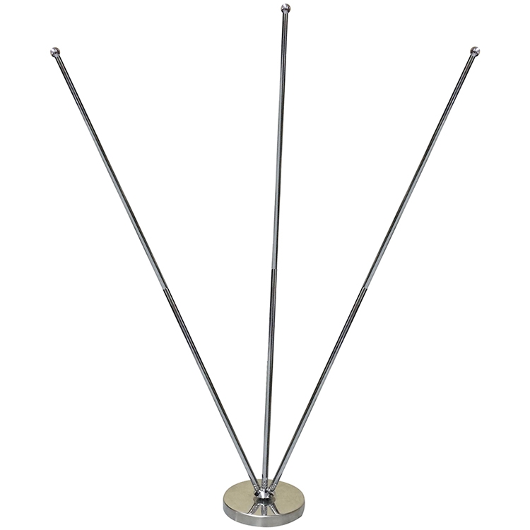 11.4-20" Metal Telescopic Flagpole with Three Single Reverse Flags 2