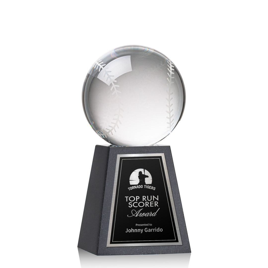 Baseball Award on Tall Marble Base 8