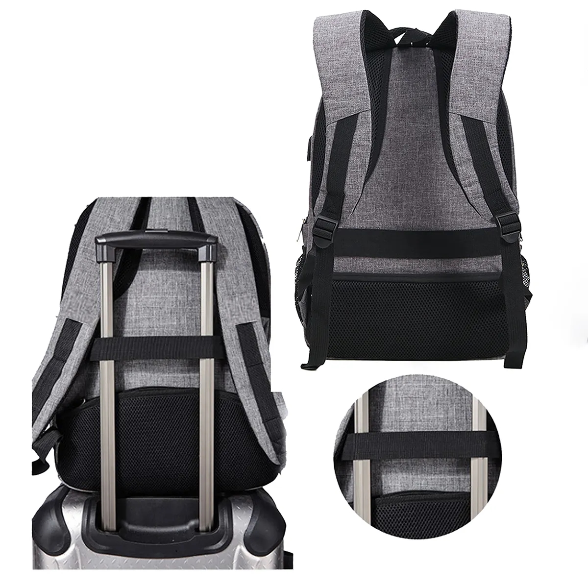 Business Hiking Travel Backpack with USB Charging Port 4