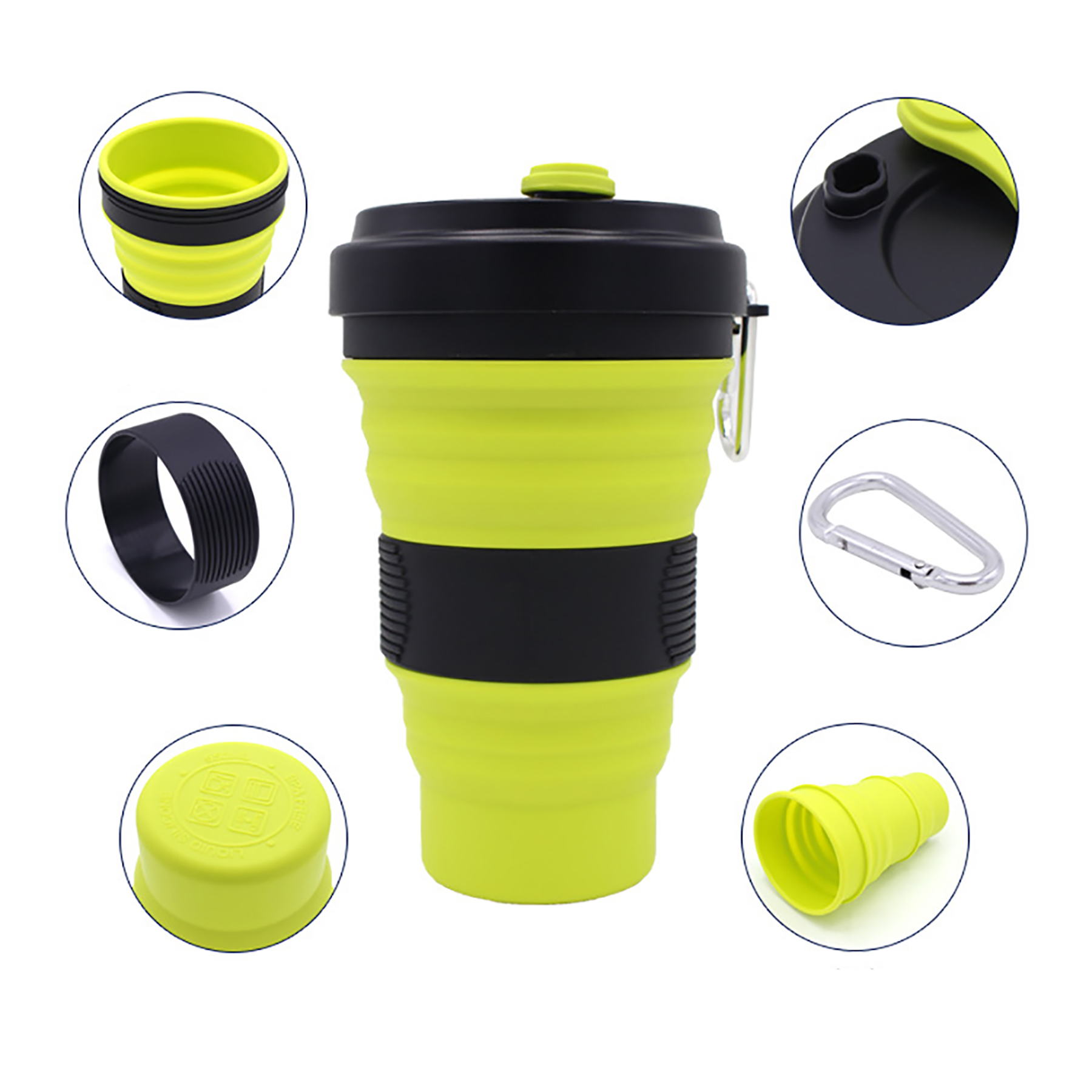 550ml Folding Silicone Cup Mugs 2