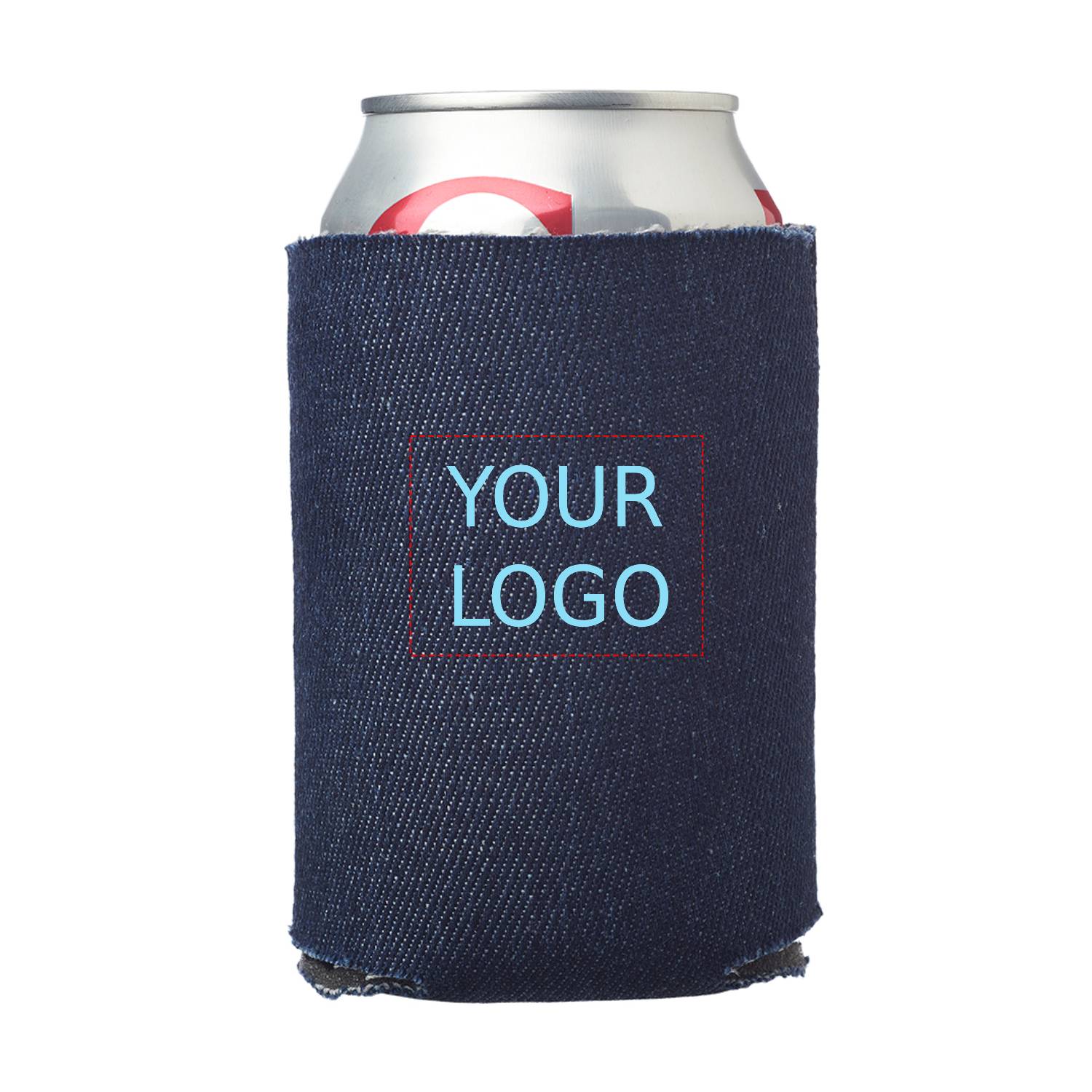 Denim Blue Collapsible Foam Can Cooler, 16 oz., custom koozie with logo imprint 2