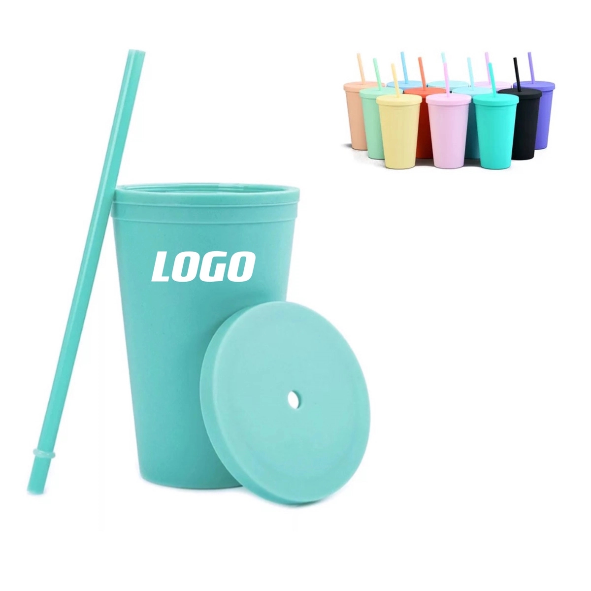 16Oz Double-Walled Tumbler With Straw 2
