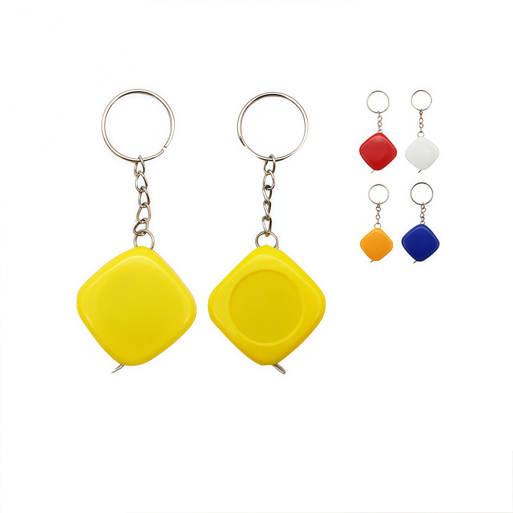 1 Meter Mini Square Shaped Steel Retractable Tape Measure W/ Keychain 1