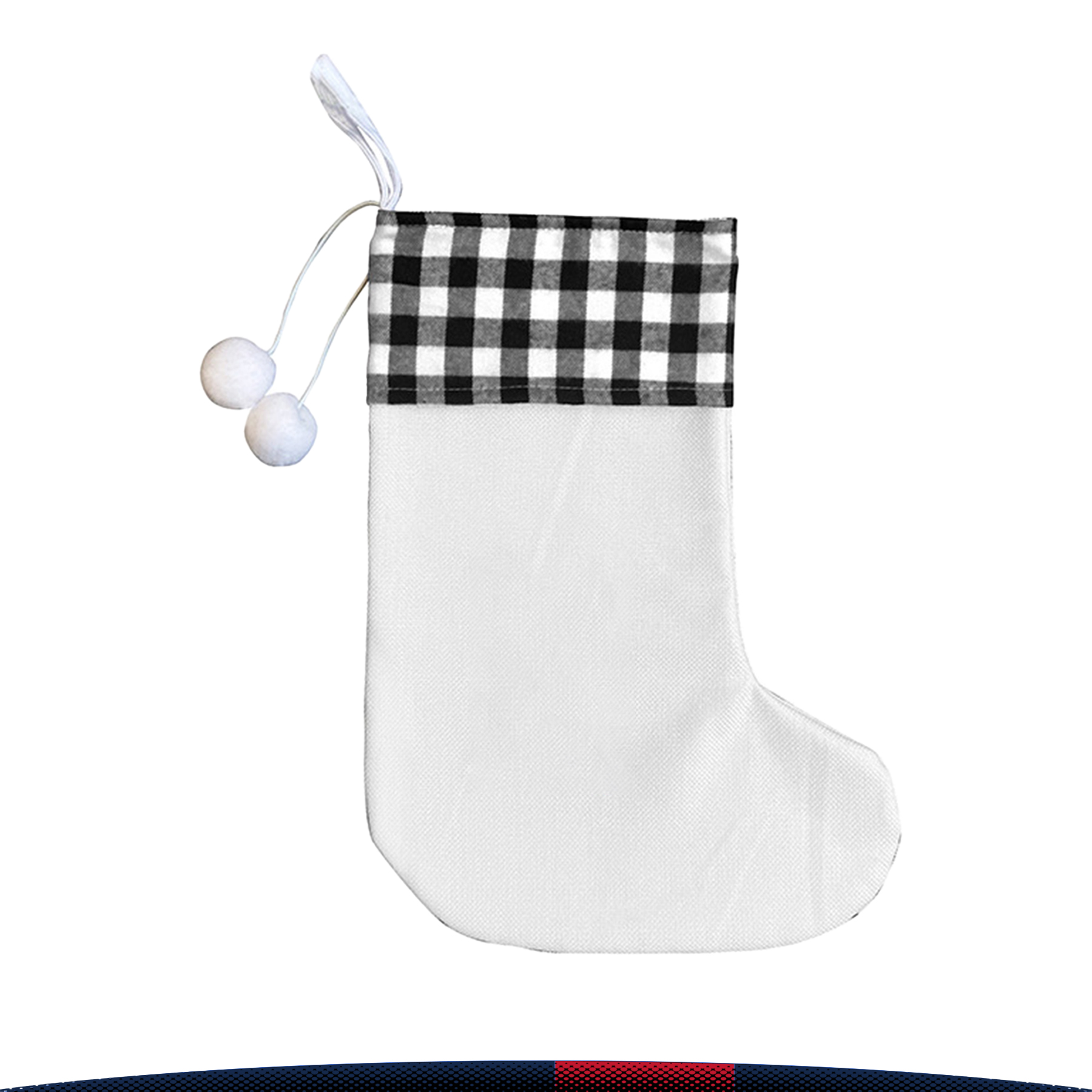 Plaid Pattern Christmas Stocking, custom tote bag with logo imprint 4