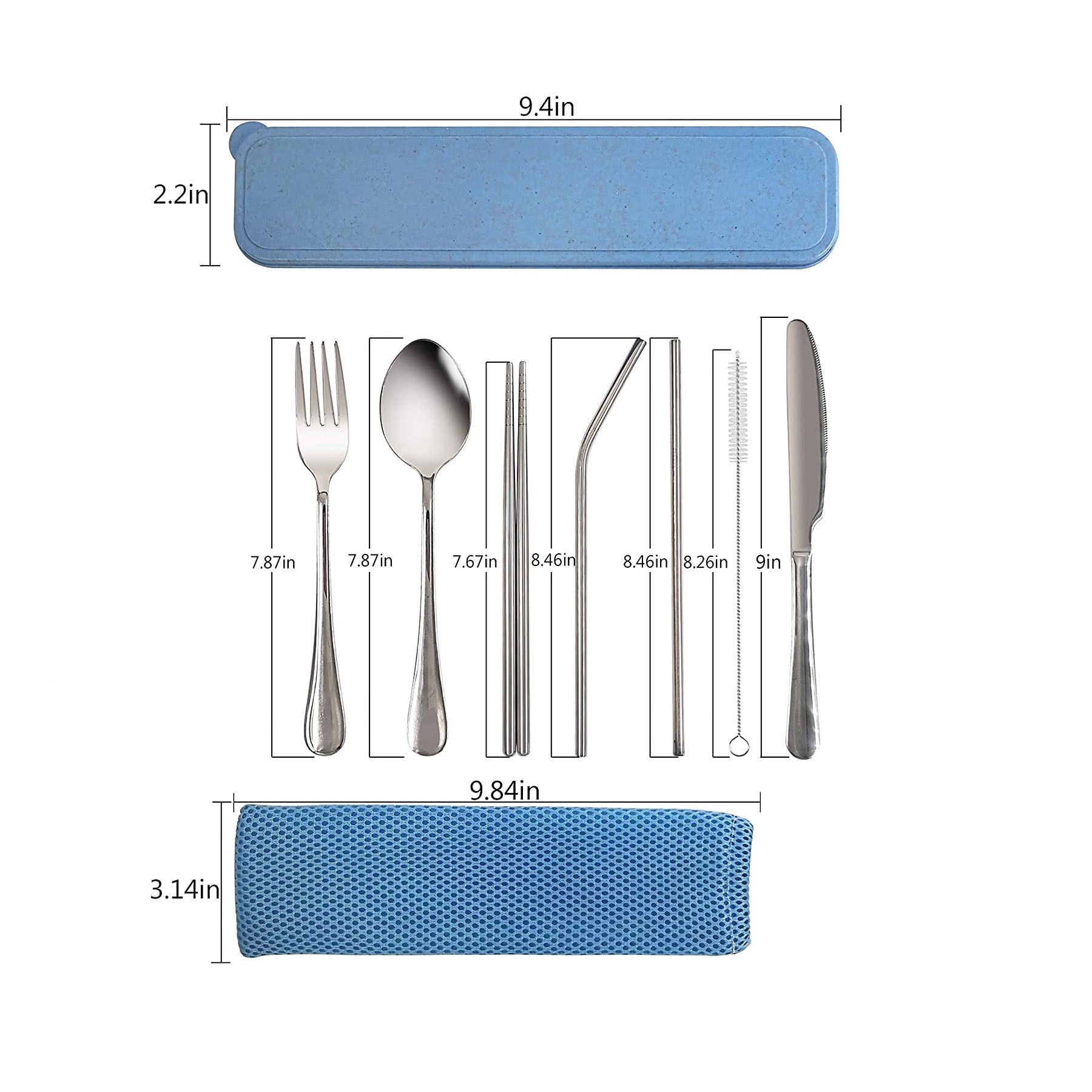 9 Pieces Portable Stainless Steel Cutlery Set 3