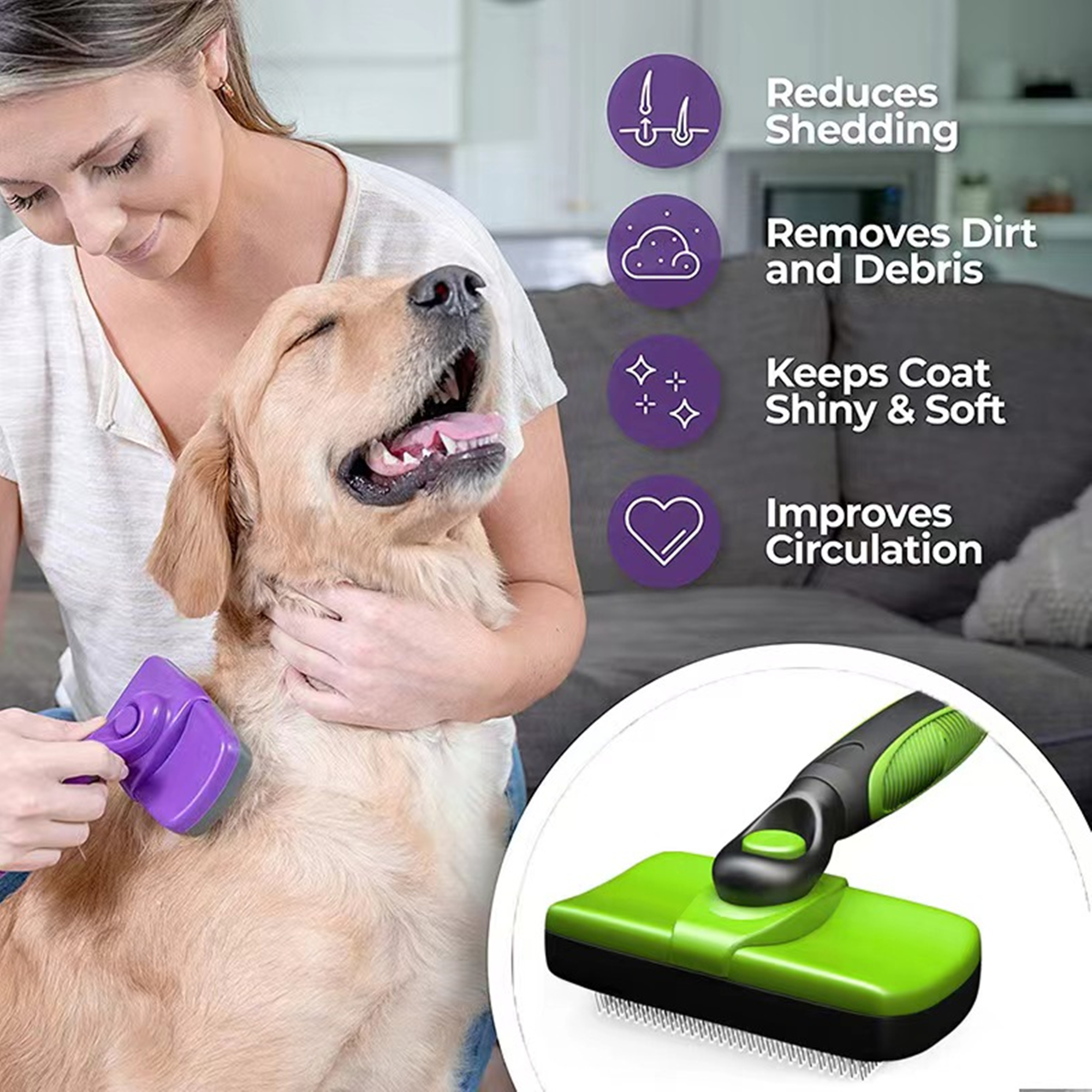 Self Cleaning Slicker Brush For Pets 3